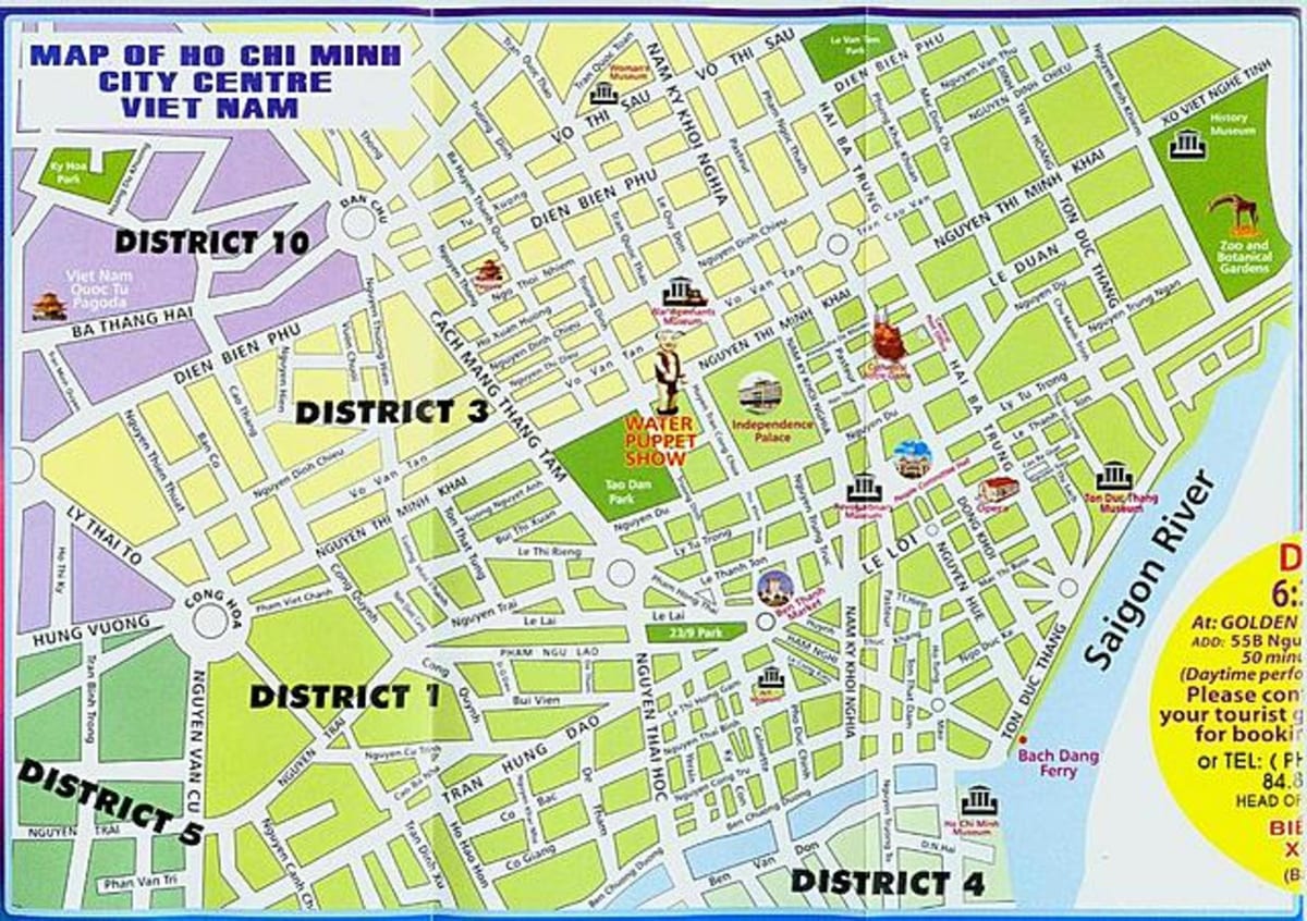 Mapa de cidade de ho chi minh city center