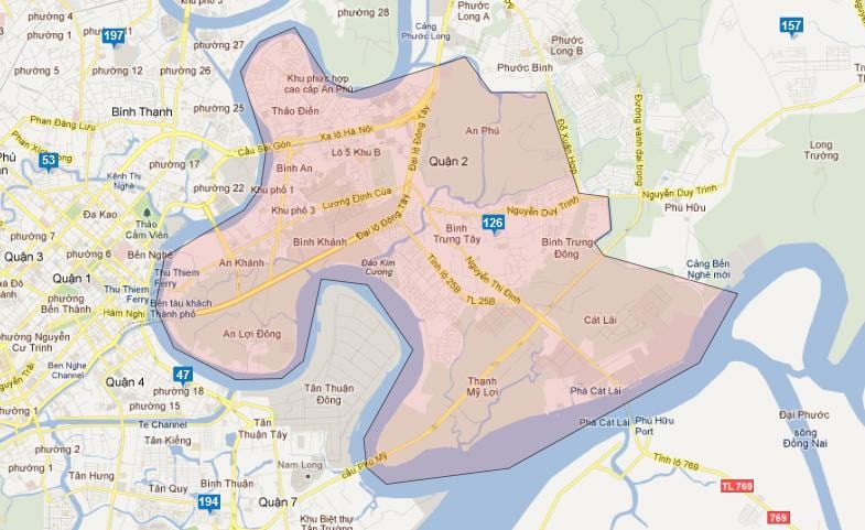 mapa dos distritos da cidade de ho chi minh