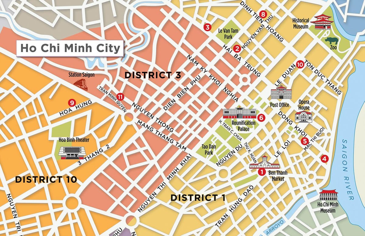 mapa do distrito 1 saigon