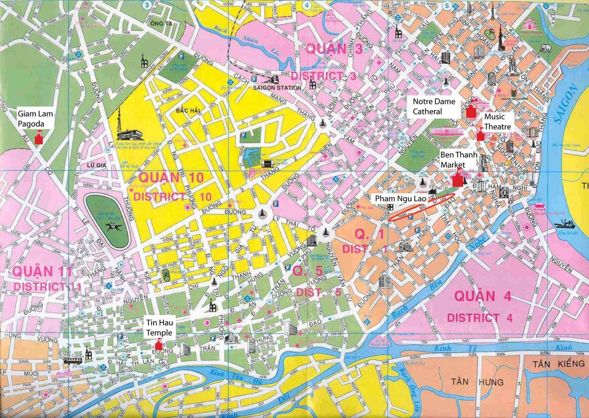 saigon mapa do distrito