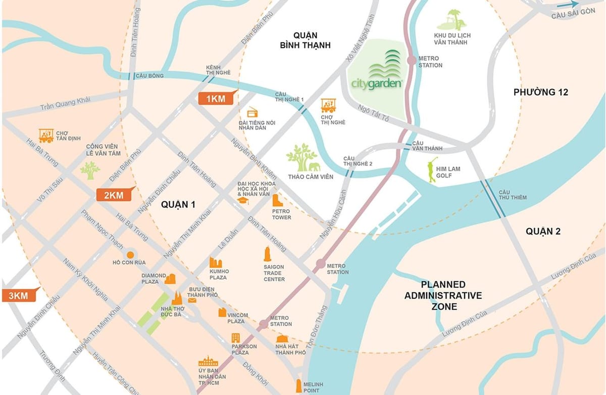 Mapa da província de binh thanh distrito