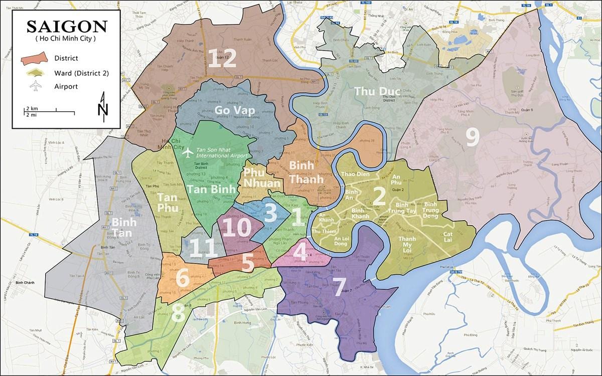 Mapa do distrito 9 ho chi minh city