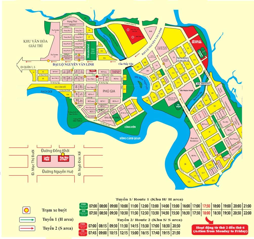 saigon mapa de ônibus
