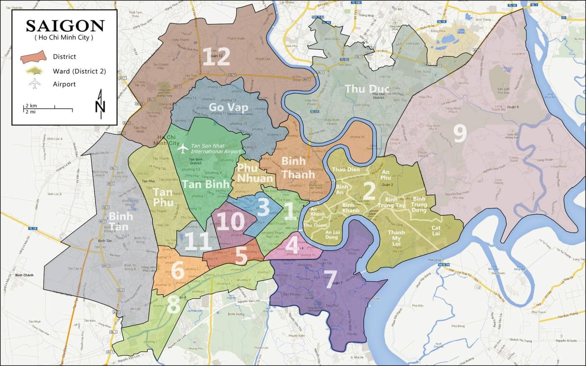 mapa do distrito de ho chi minh