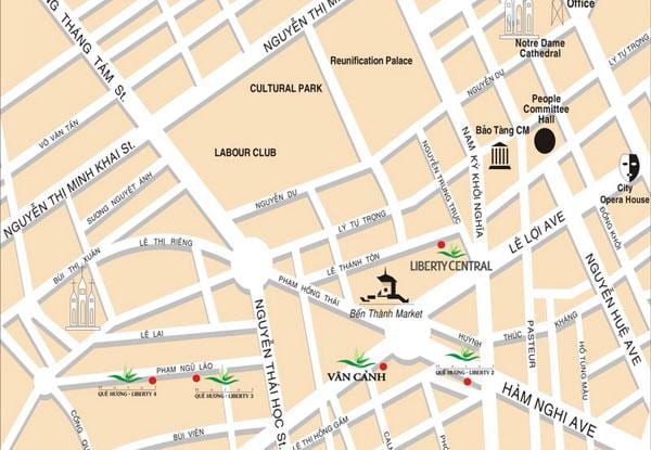 saigon atrações mapa