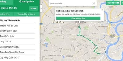 Mapa de cidade de ho chi minh ônibus 152 rota