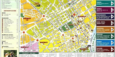 Mapa de cidade de ho chi minh, vietnã